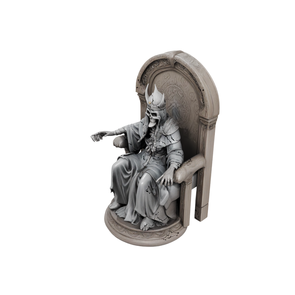 Woodgrain Relief Lich On Throne