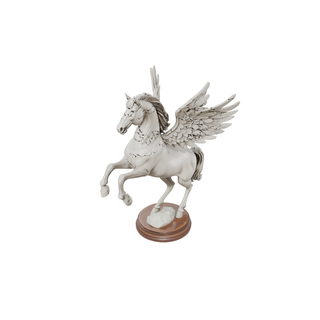 Woodgrain Relief Pegasus Rearing