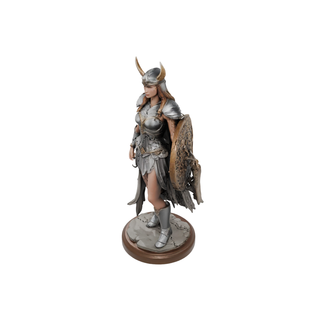 Woodgrain Relief Valkyrie Warrior Figure