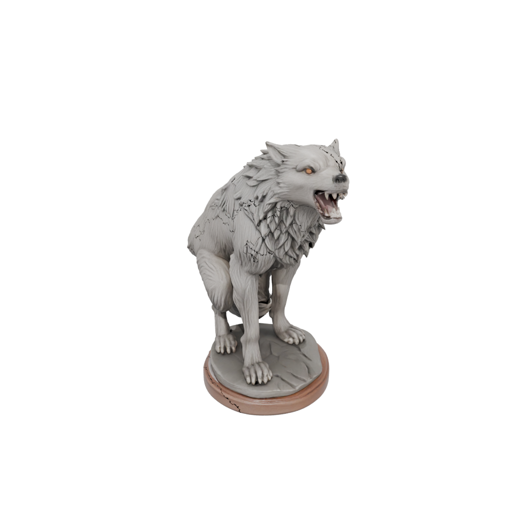 Woodgrain Relief Werewolf Mid-Howl