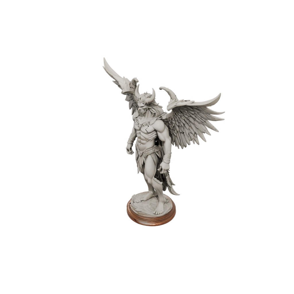 Woodgrain Relief Winged Demon Lord