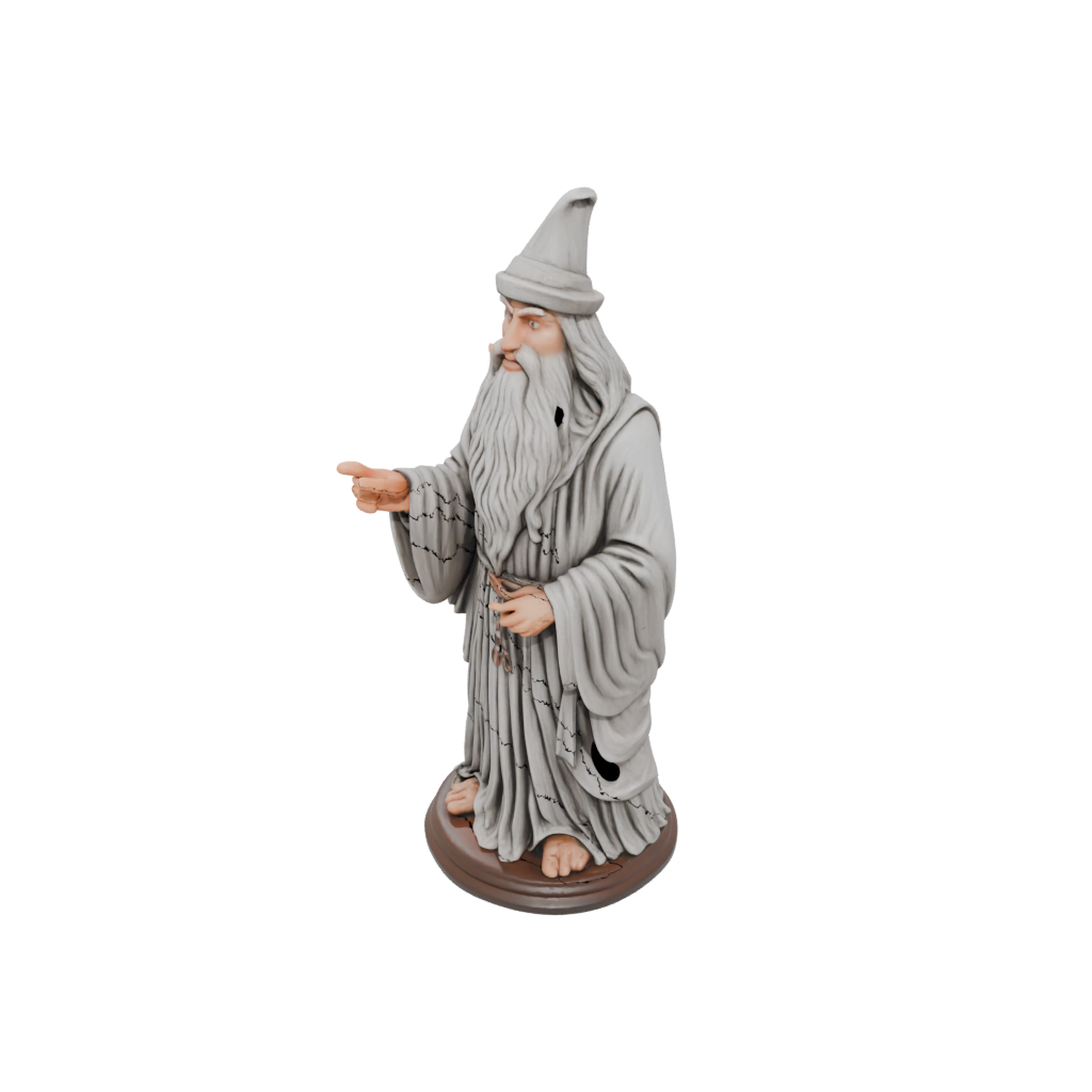 Woodgrain Relief Wise Wizard Figure