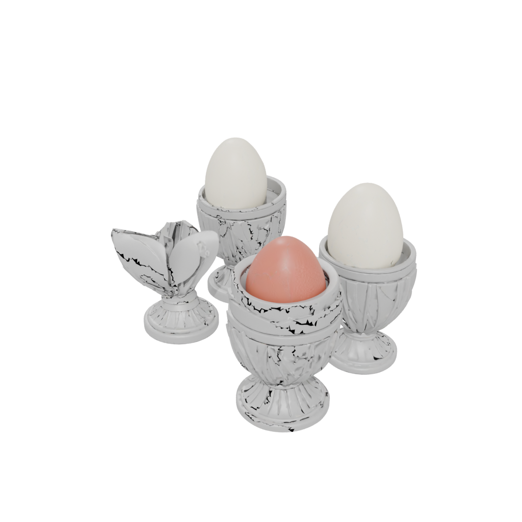 Deco Egg Cup Set — home decor 3D print model, STL