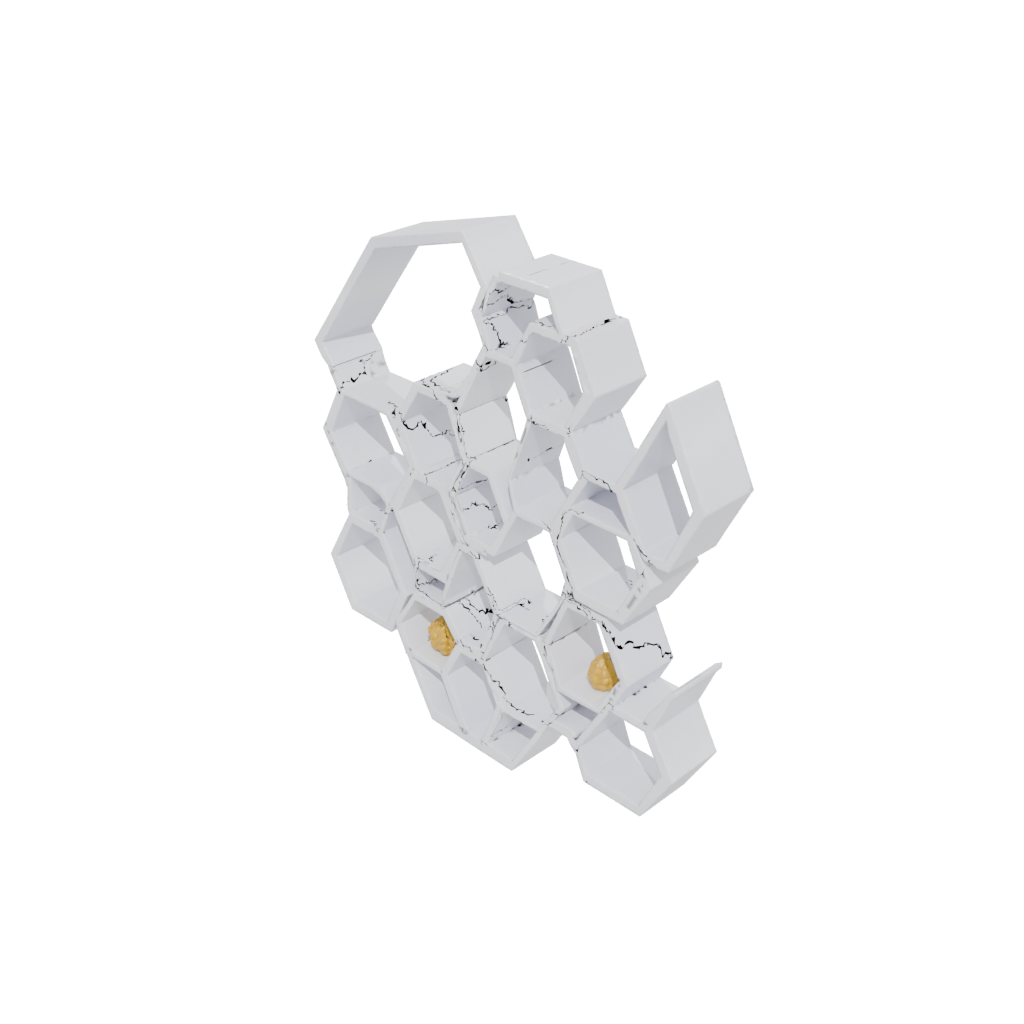 Deco Honeycomb Shelf Module — home decor 3D print model, STL