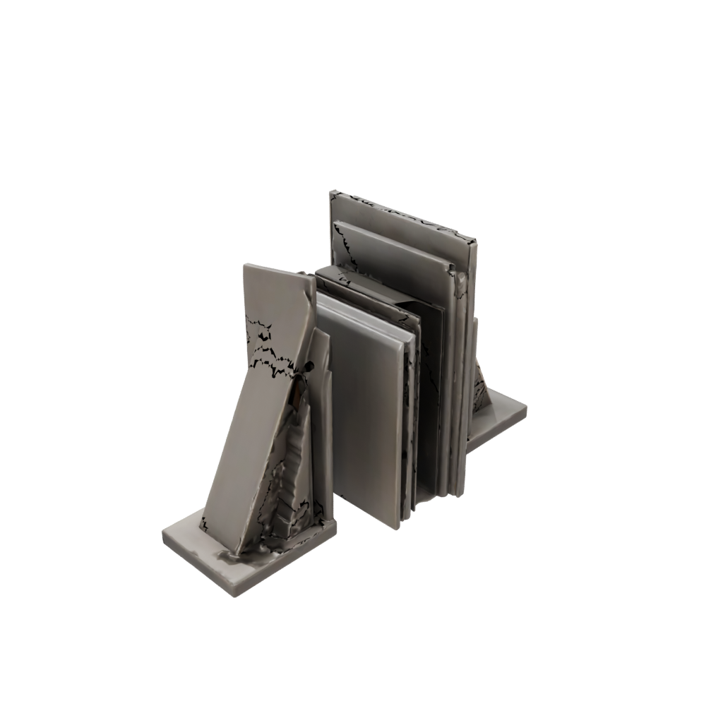 Bronze Deco Geometric Bookends