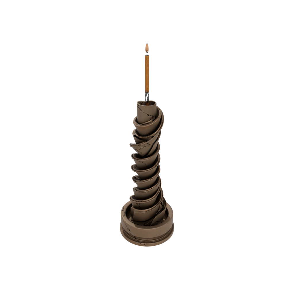 Bronze Deco Incense Holder Spiral