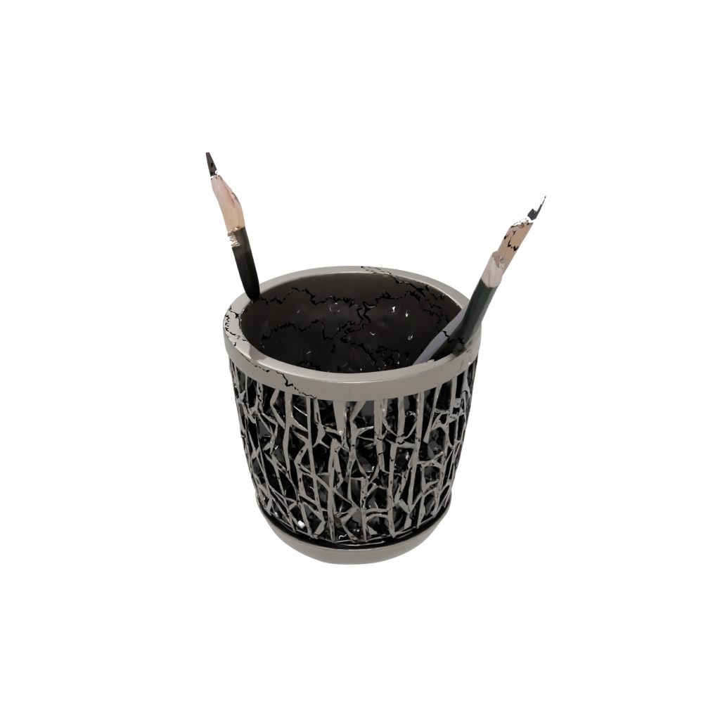 Bronze Deco Lattice Pencil Cup
