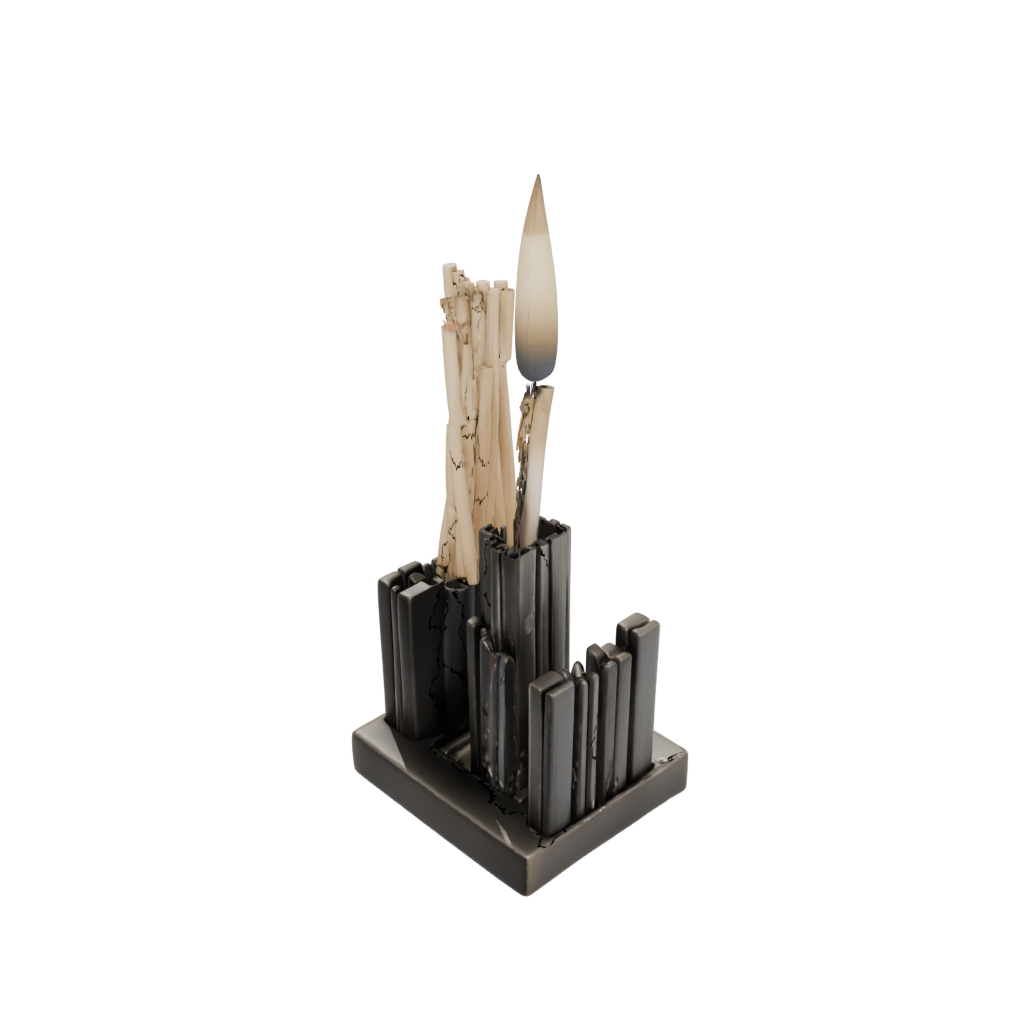 Bronze Deco Matchstick Holder