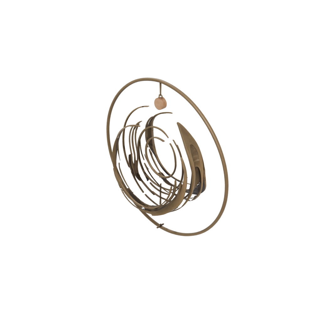 Bronze Deco Moon-Phase Wall Hanging