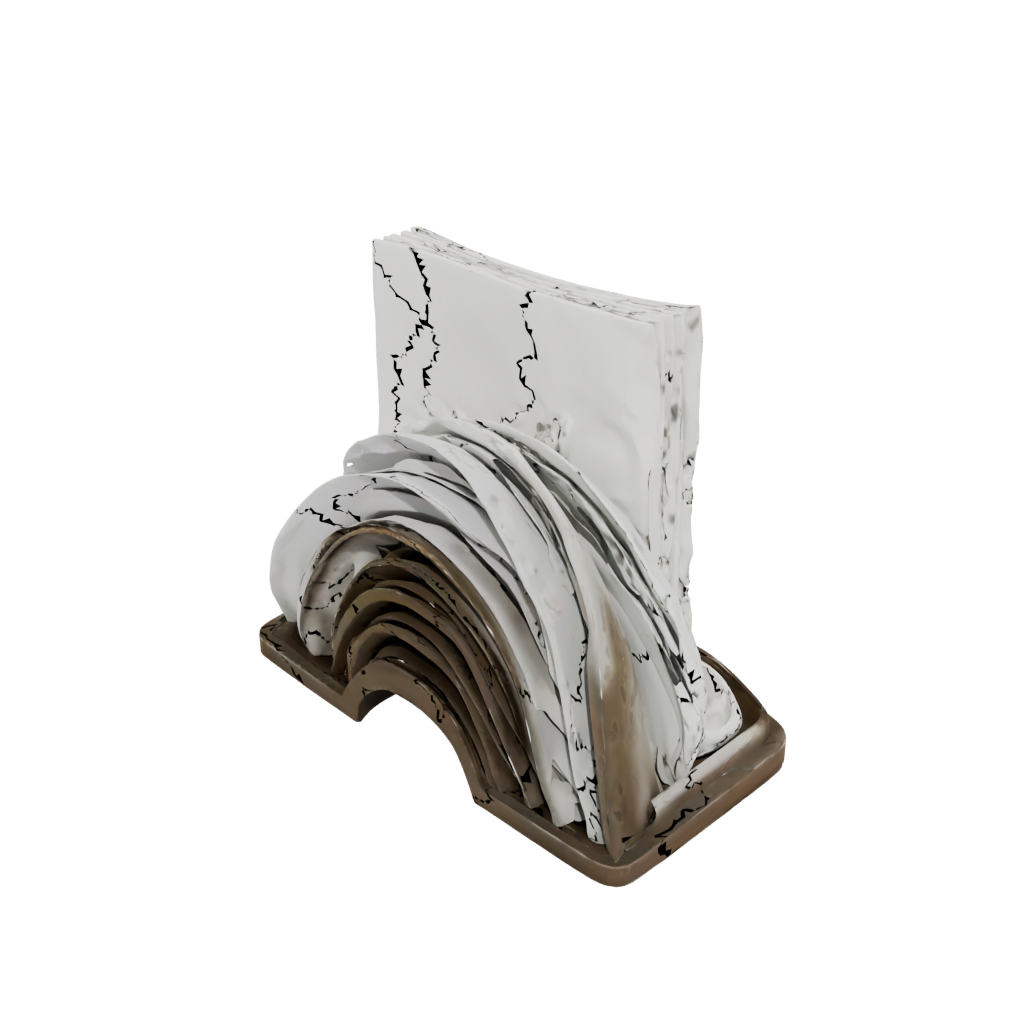 Bronze Deco Wave-Form Napkin Holder