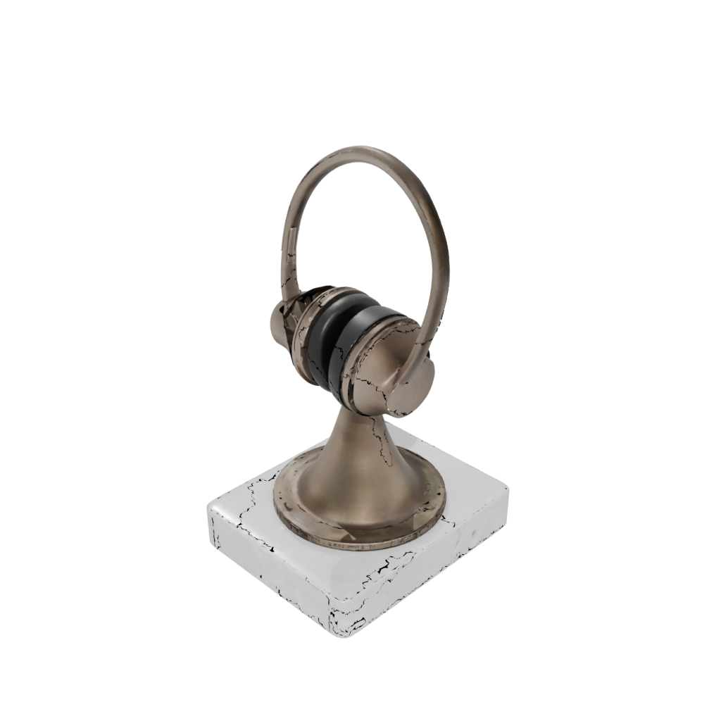 Bronze Geometric Earbud Stand — home decor 3D print model, STL