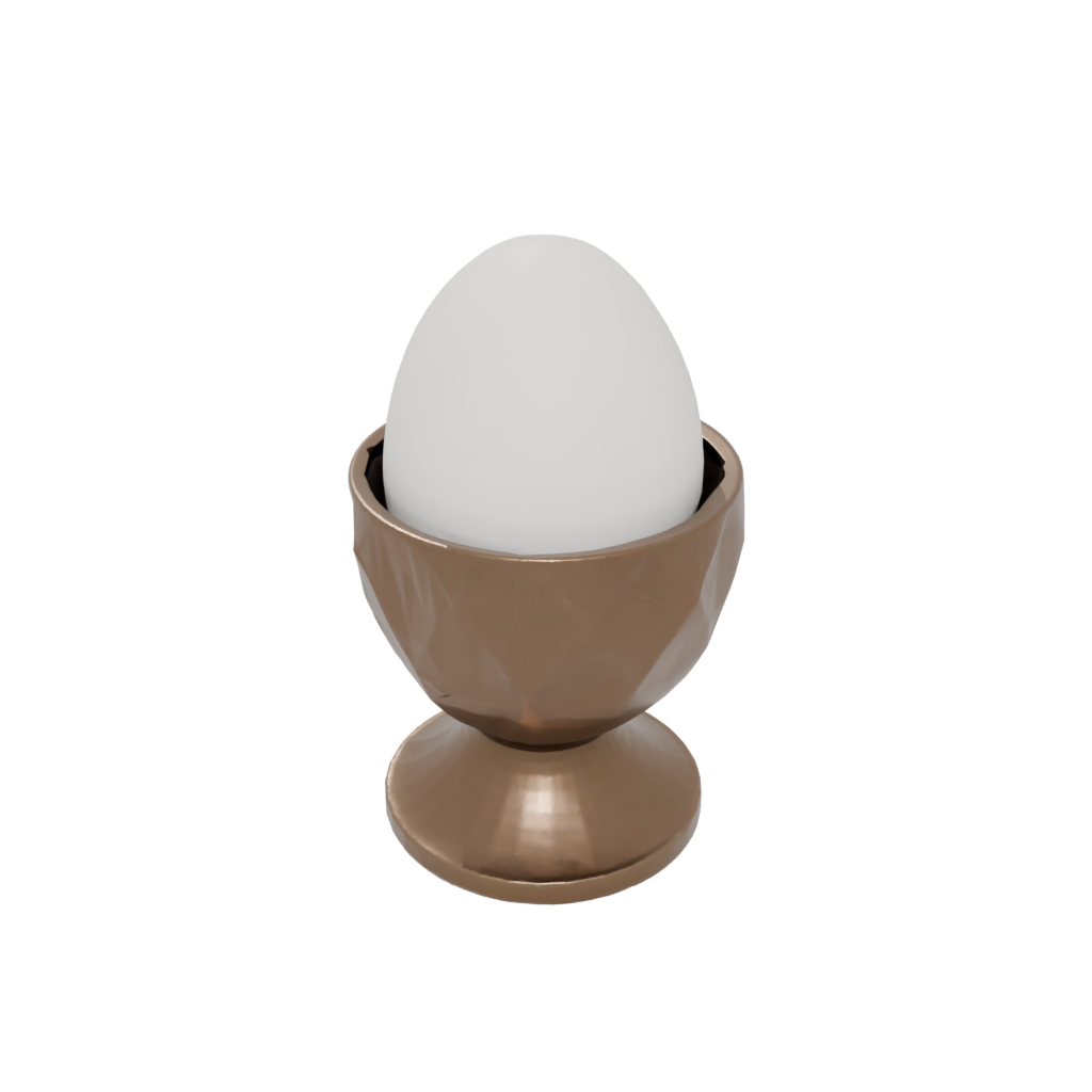 Bronze Geometric Egg Cup Set — home decor 3D print model, STL