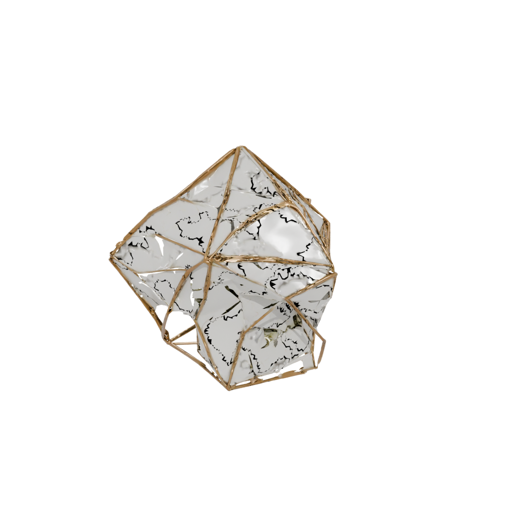 Bronze Geometric Geometric Terrarium Frame — home decor 3D print model, STL