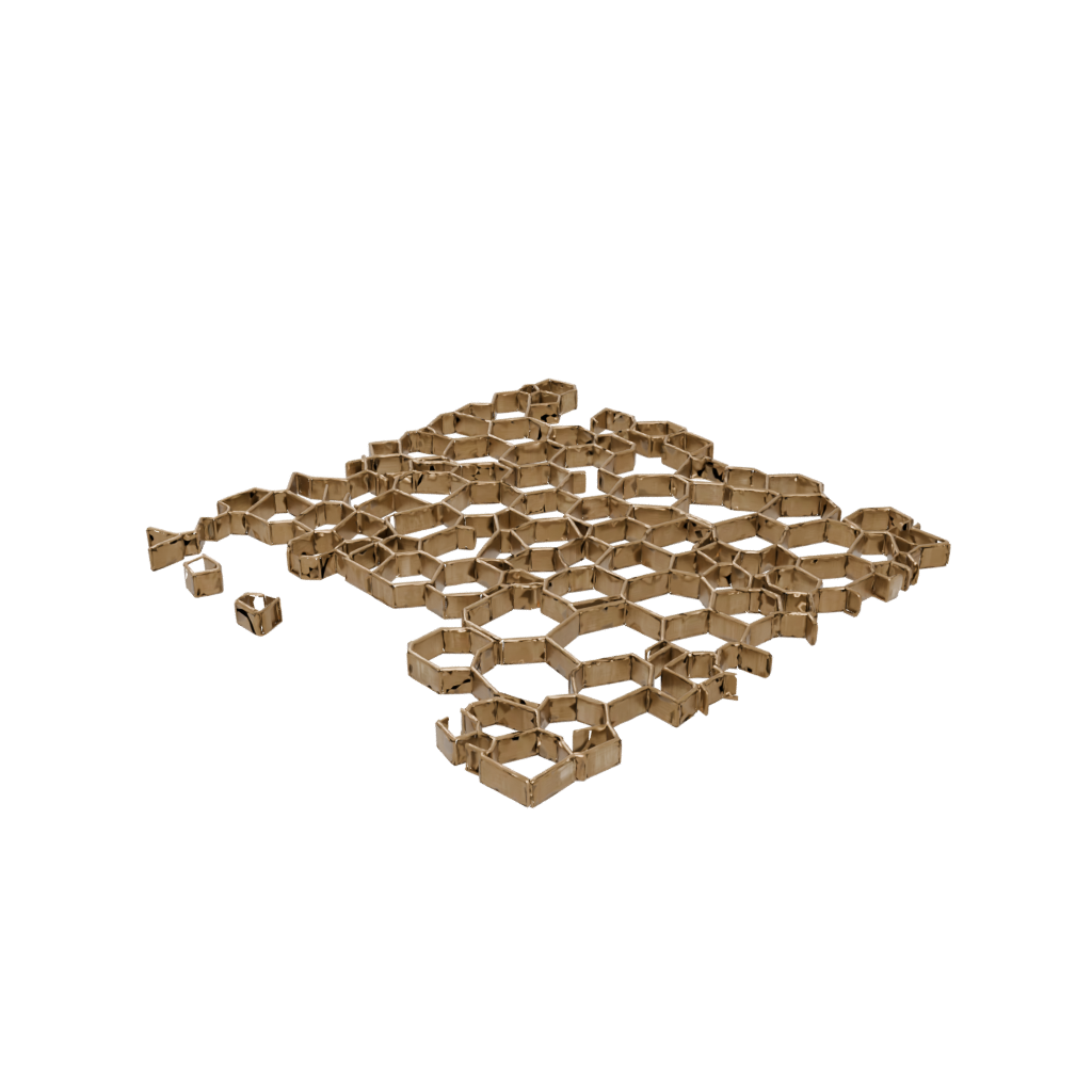 Bronze Geometric Honeycomb Shelf Module — home decor 3D print model, STL