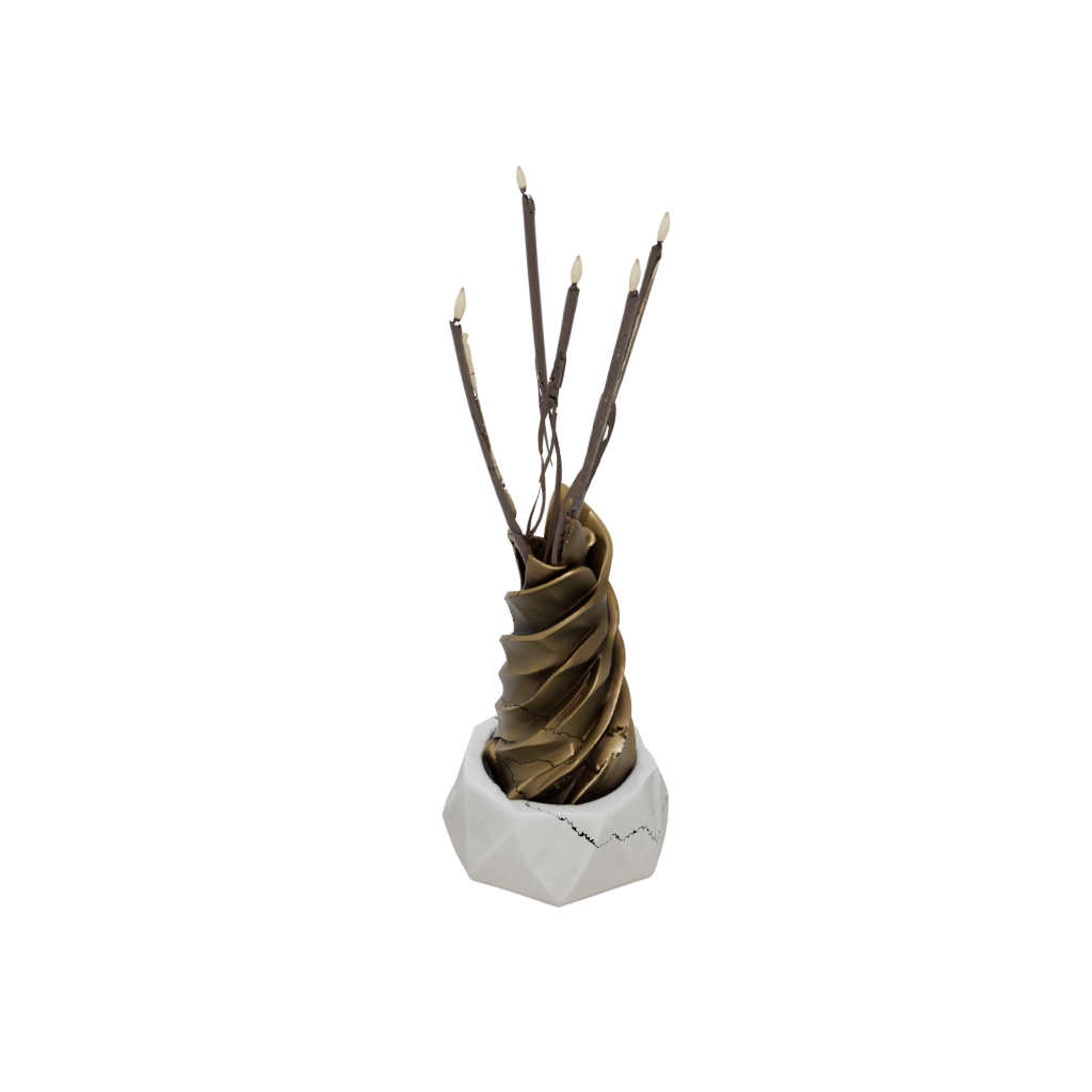 Bronze Geometric Incense Holder Spiral — home decor 3D print model, STL