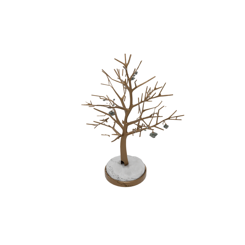 Bronze Geometric Jewelry Tree Stand — home decor 3D print model, STL