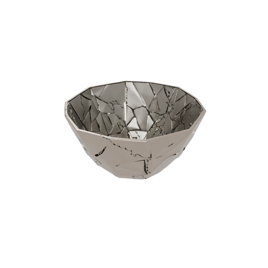 Bronze Geometric Key Bowl — home decor 3D print model, STL