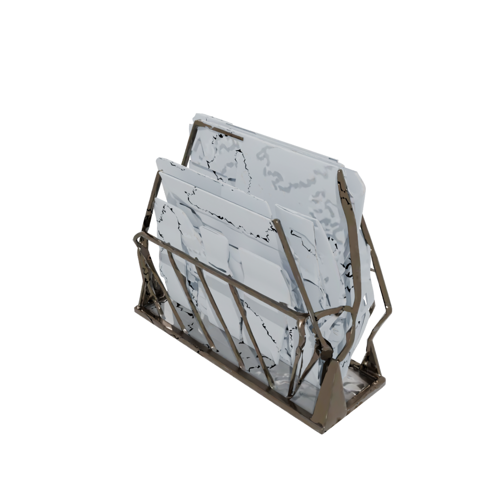 Bronze Geometric Letter Rack — home decor 3D print model, STL