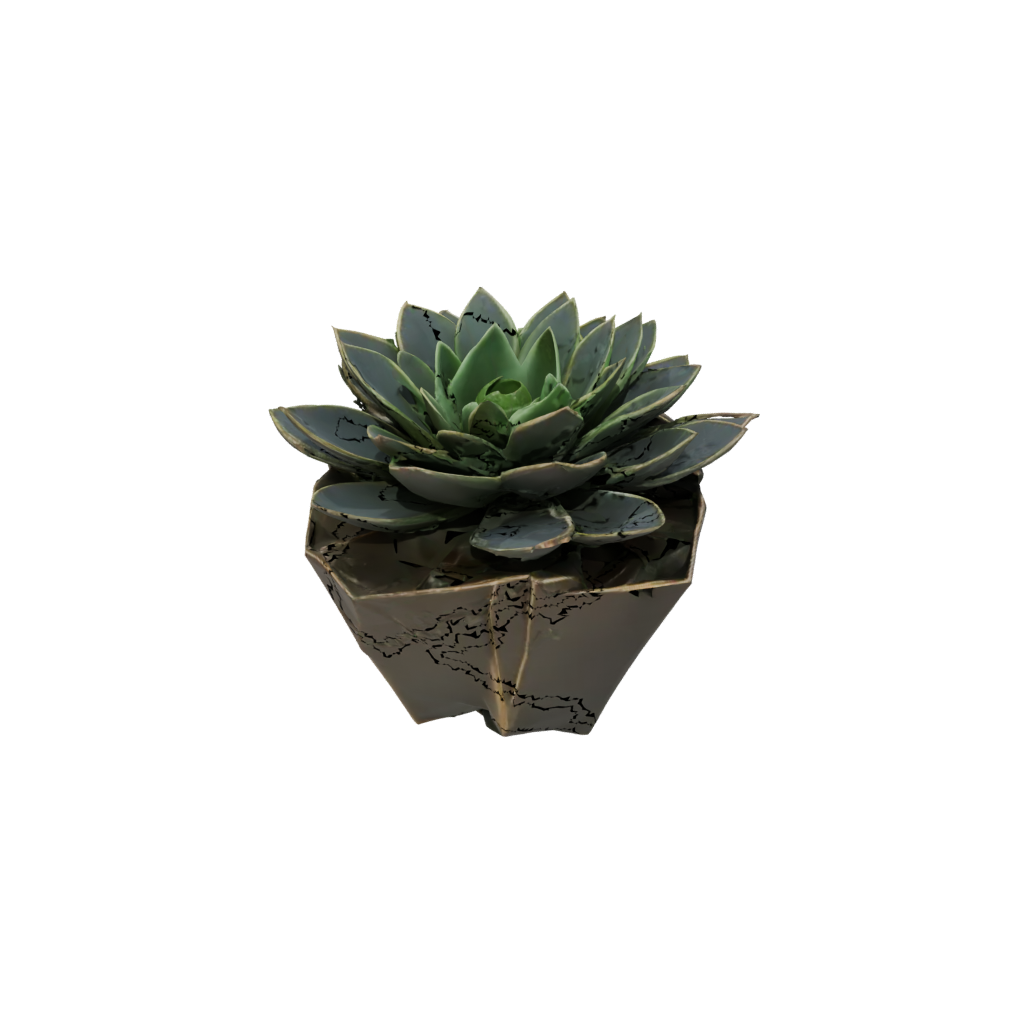 Bronze Geometric Modern Succulent Planter — home decor 3D print model, STL