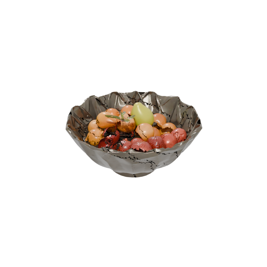 Bronze Geometric Sculptural Fruit Bowl — home decor 3D print model, STL