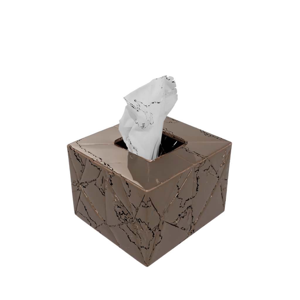 Bronze Geometric Tissue Box Cover — home decor 3D print model, STL
