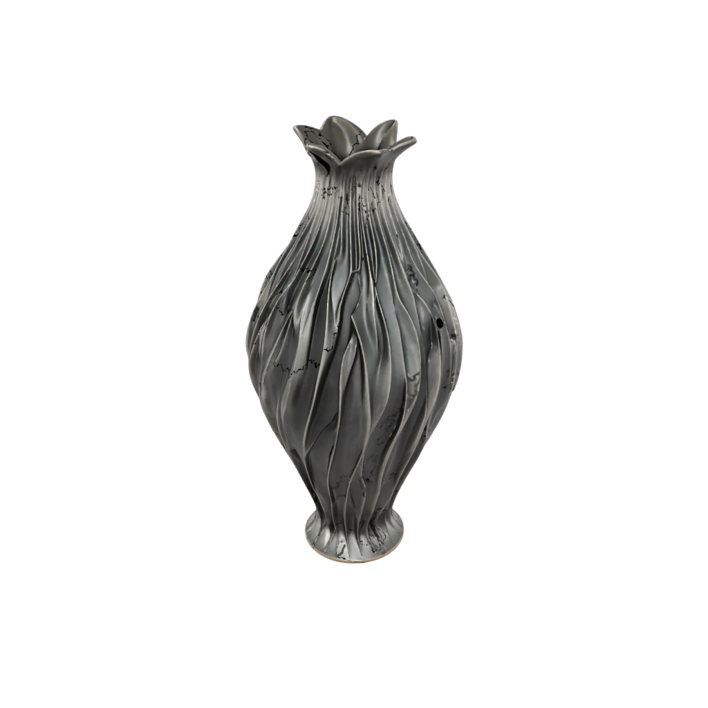 Bronze Geometric Vase With Twisted Ribs — home decor 3D print model, STL
