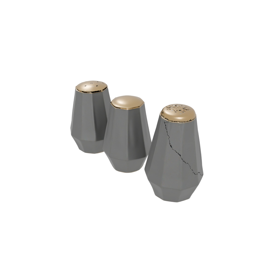 Bronze Salt And Pepper Cellar Pair