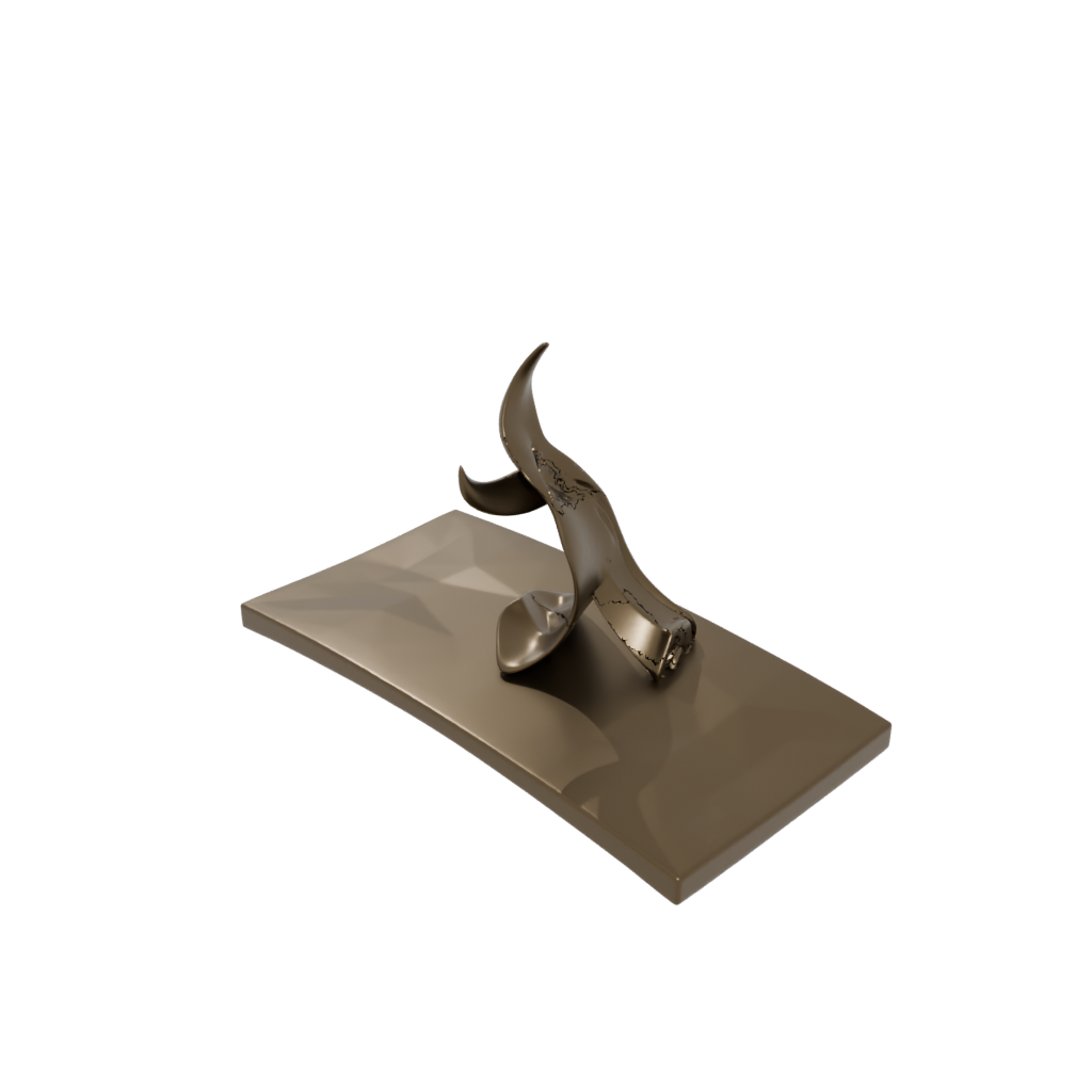 Bronze Organic Floating Shelf Bracket — home decor 3D print model, STL