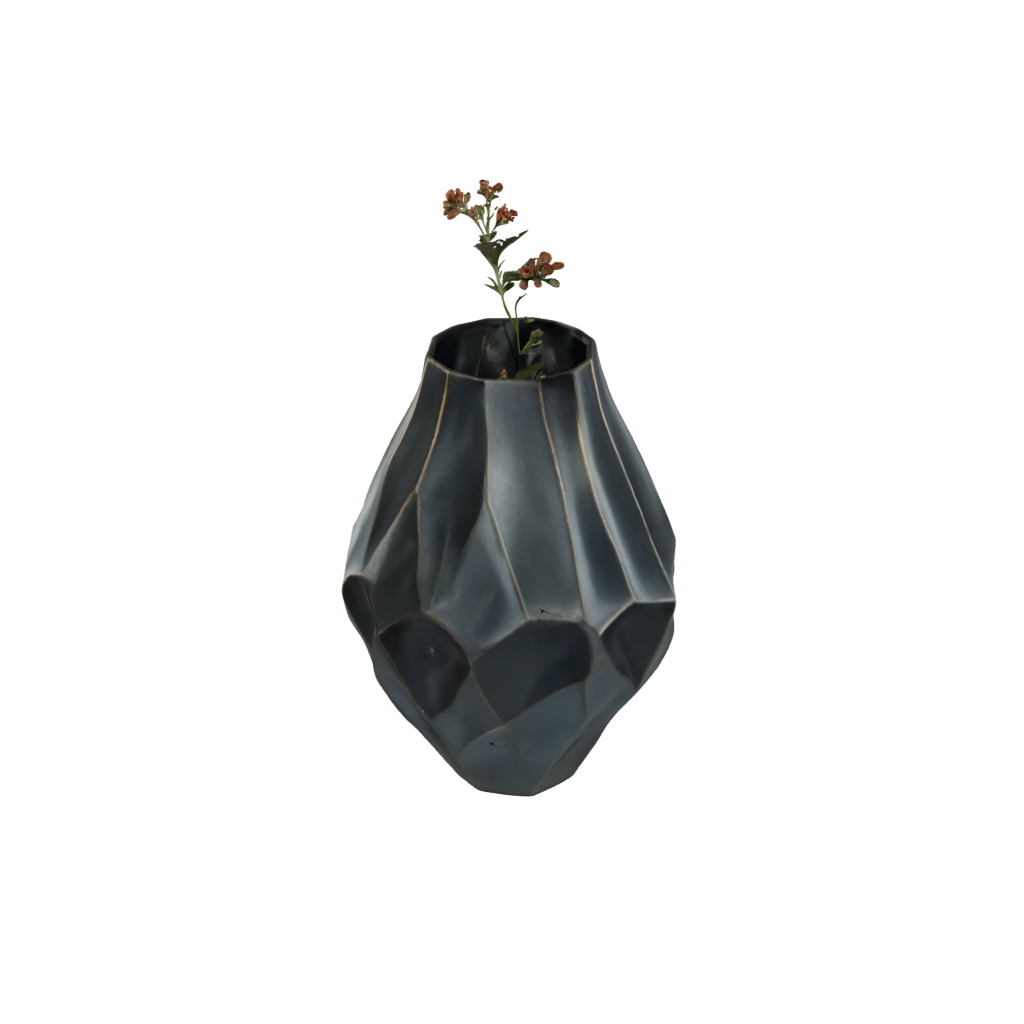Bronze Organic Geometric Faceted Vase