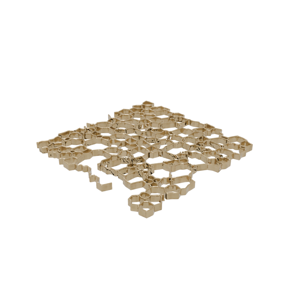 Bronze Organic Honeycomb Shelf Module — home decor 3D print model, STL