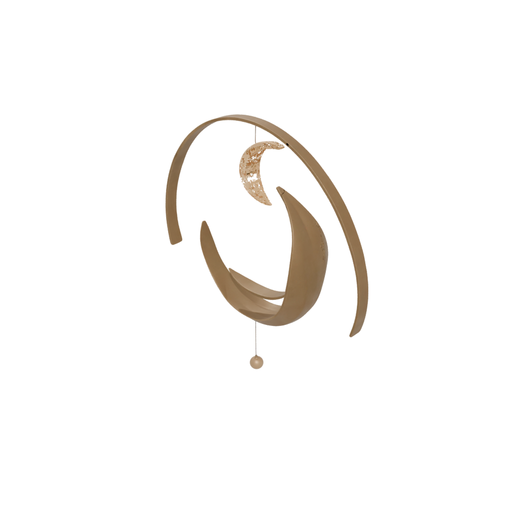 Bronze Organic Moon-Phase Wall Hanging — home decor 3D print model, STL