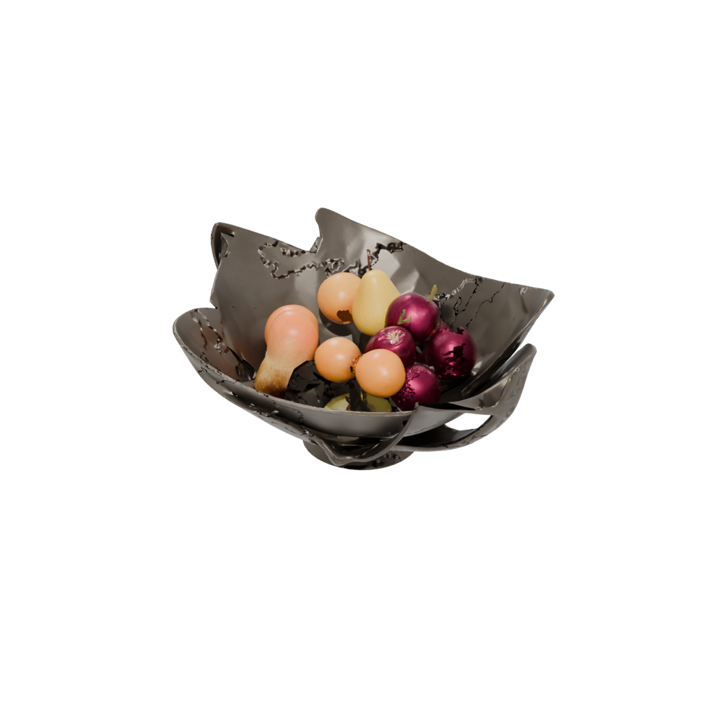 Bronze Organic Sculptural Fruit Bowl — home decor 3D print model, STL