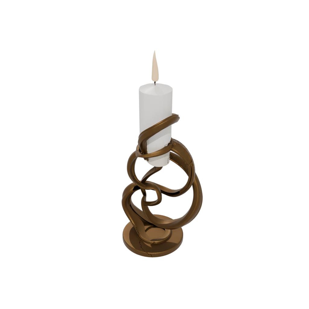 Bronze Organic Spiral Candle Holder — home decor 3D print model, STL