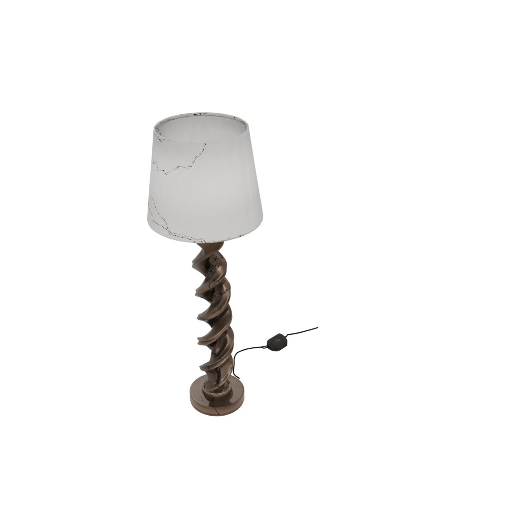 Bronze Organic Twisted Column Lamp Base — home decor 3D print model, STL