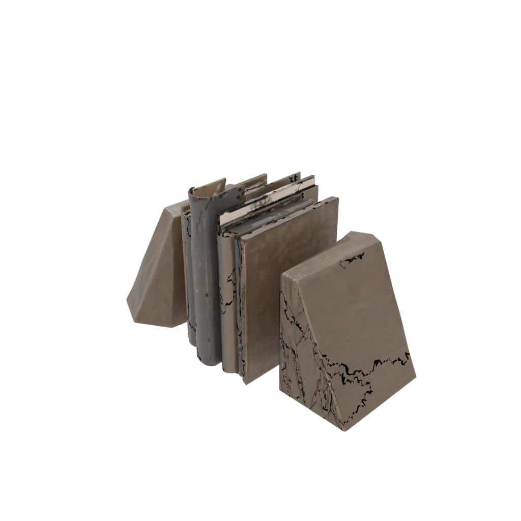 Bronze Rustic Geometric Bookends — home decor 3D print model, STL