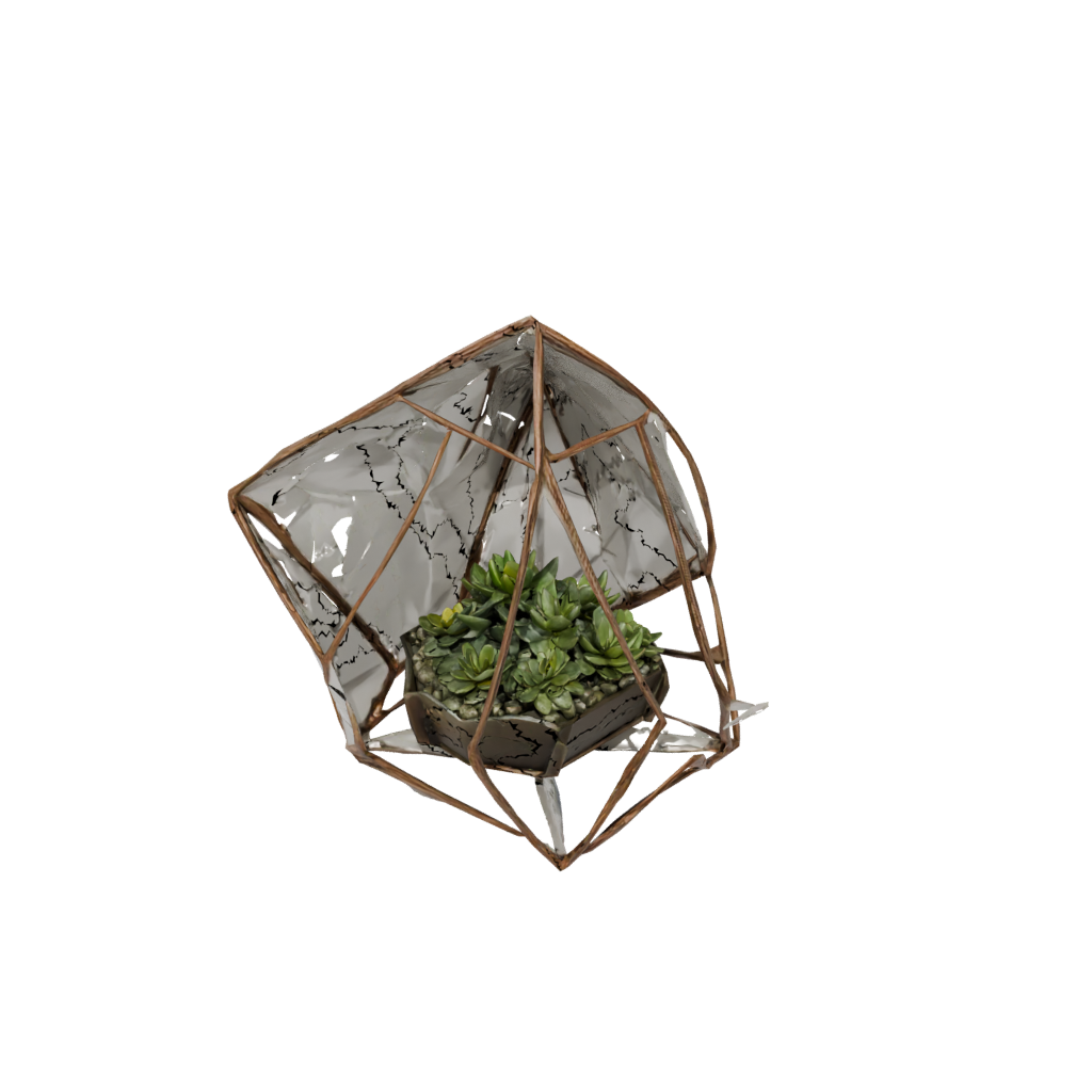 Bronze Rustic Geometric Terrarium Frame — home decor 3D print model, STL
