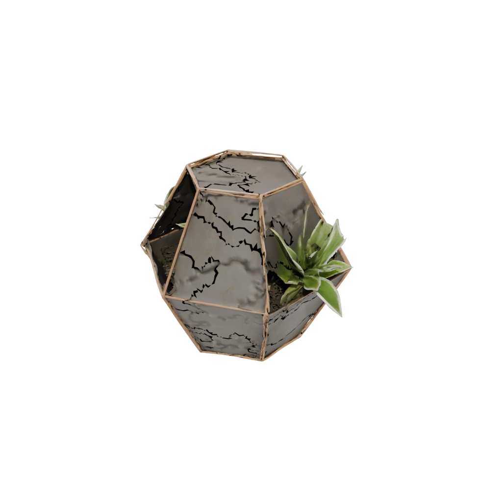 Bronze Rustic Hexagon Wall Planter — home decor 3D print model, STL