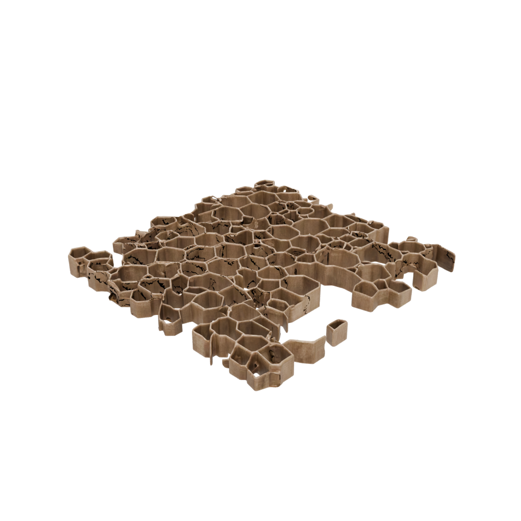 Bronze Rustic Honeycomb Shelf Module — home decor 3D print model, STL