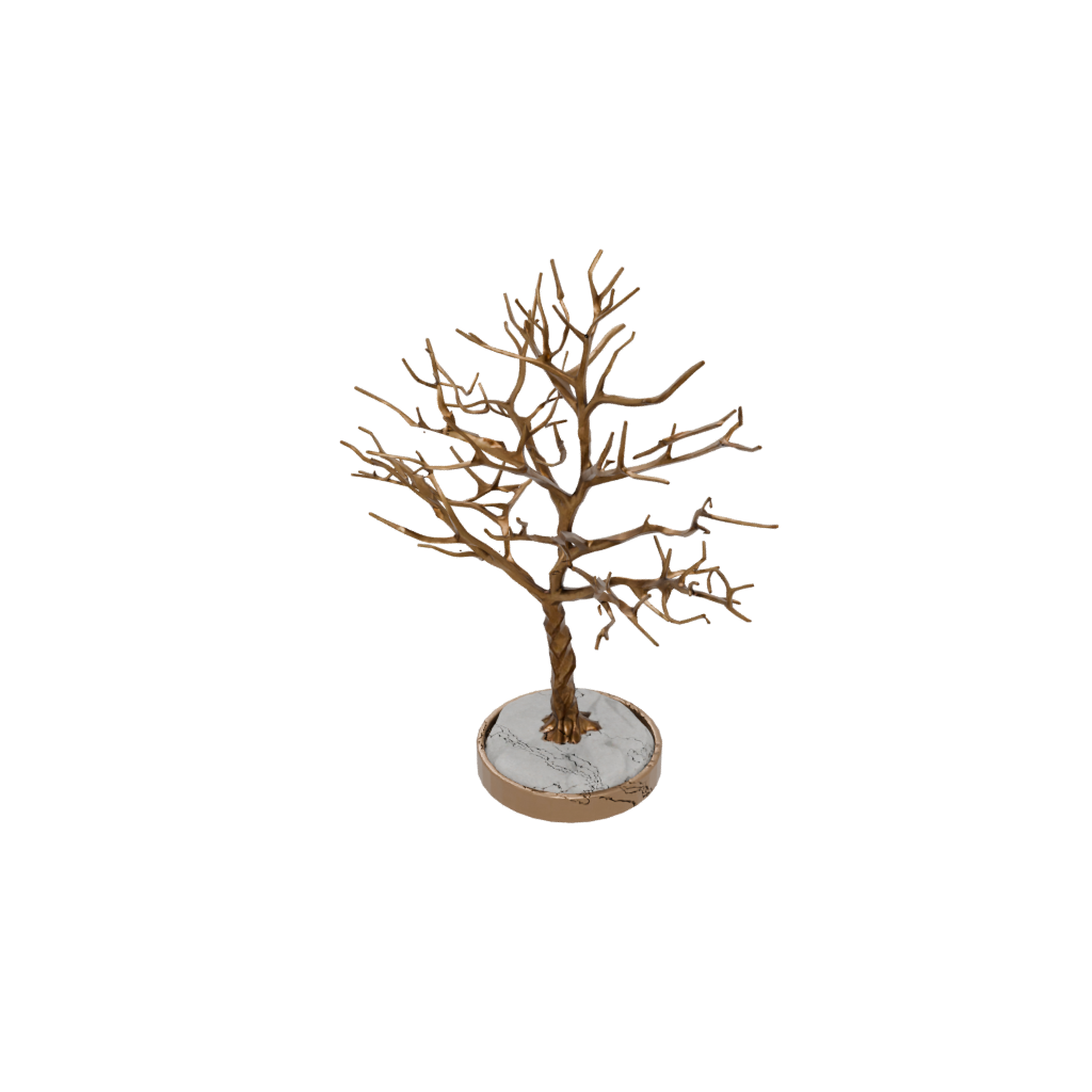 Bronze Rustic Jewelry Tree Stand — home decor 3D print model, STL