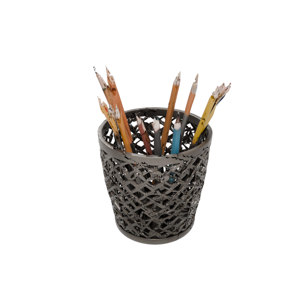 Bronze Rustic Lattice Pencil Cup — home decor 3D print model, STL