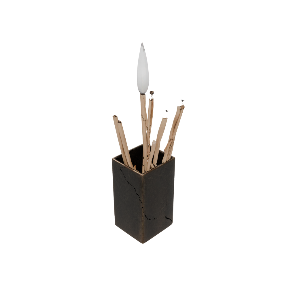 Bronze Rustic Matchstick Holder — home decor 3D print model, STL