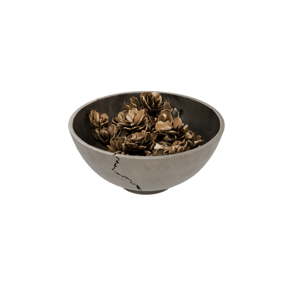 Bronze Rustic Potpourri Bowl — home decor 3D print model, STL