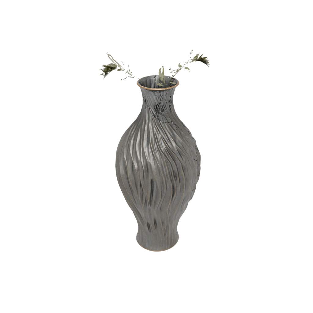 Bronze Rustic Vase With Twisted Ribs — home decor 3D print model, STL