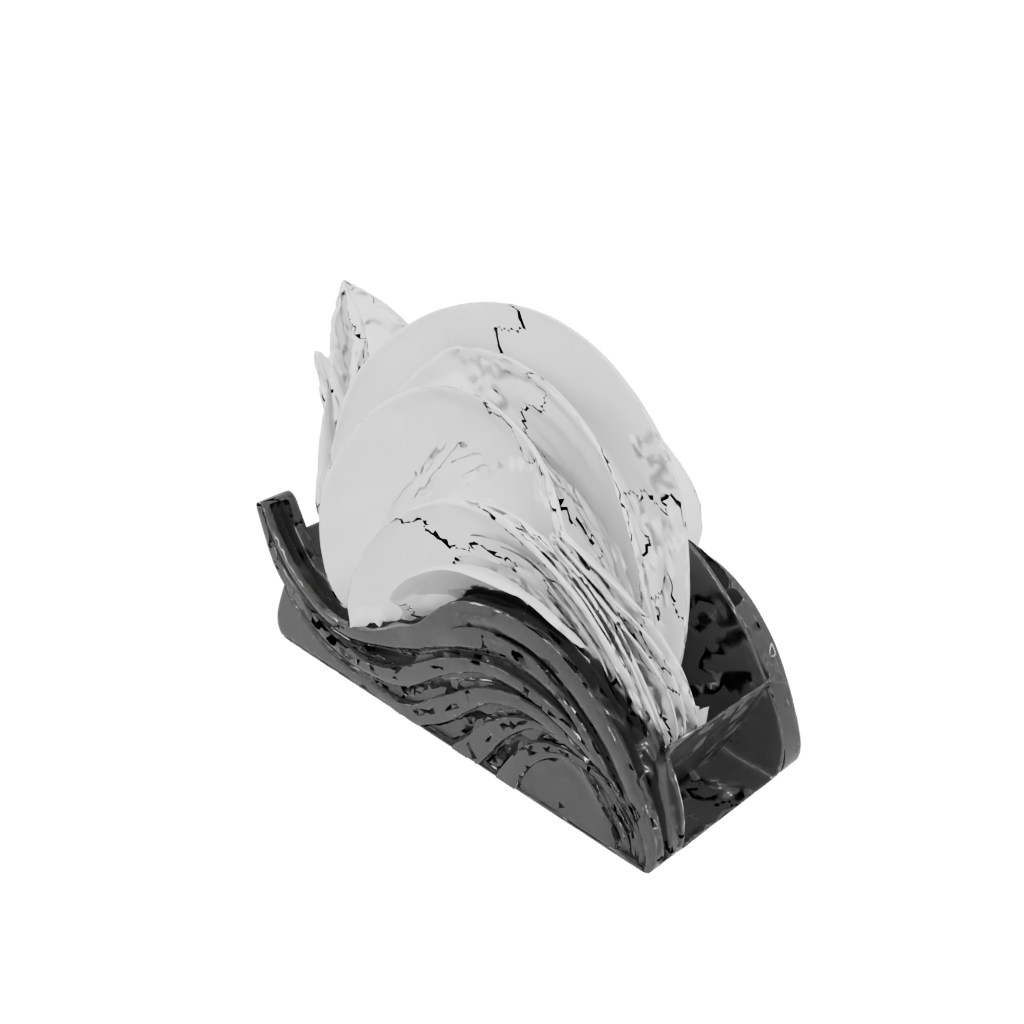 Bronze Rustic Wave-Form Napkin Holder — home decor 3D print model, STL