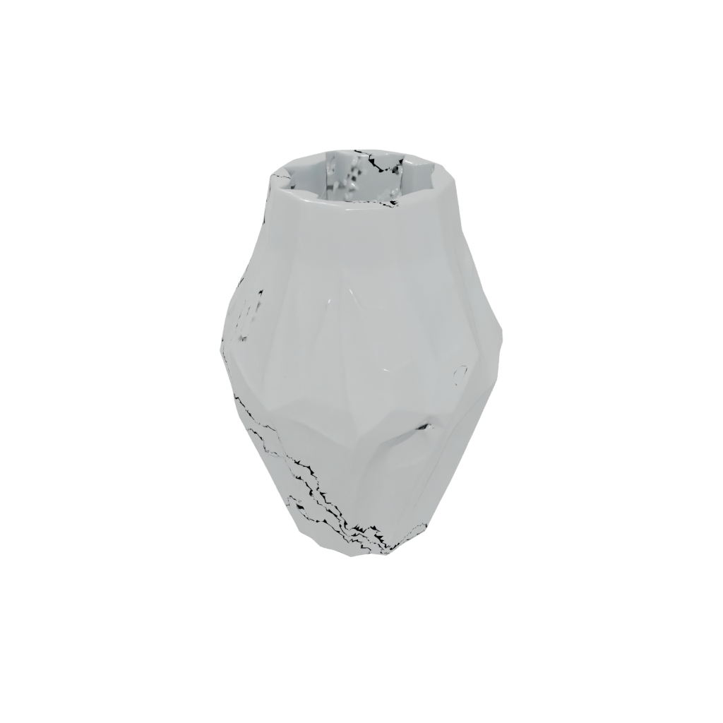 Camo Deco Geometric Faceted Vase