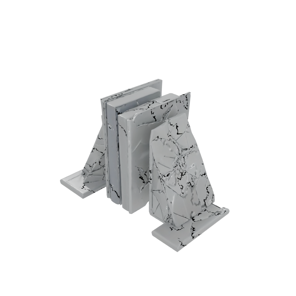 Camo Deco Low-Poly Bookend Pair