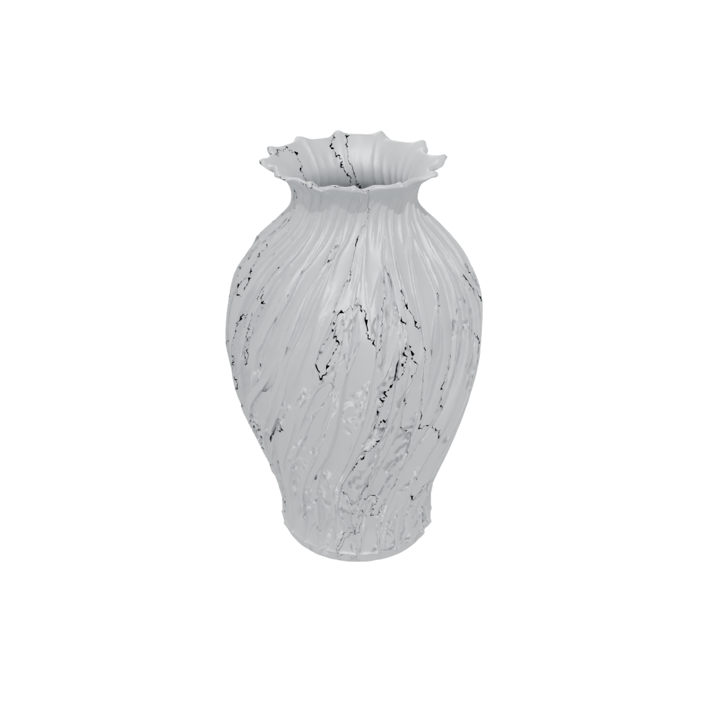 Camo Deco Vase With Twisted Ribs