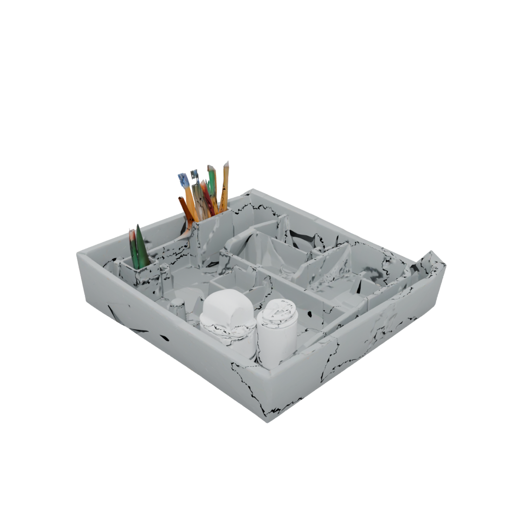 Camo Geometric Desk Tidy Tray — home decor 3D print model, STL