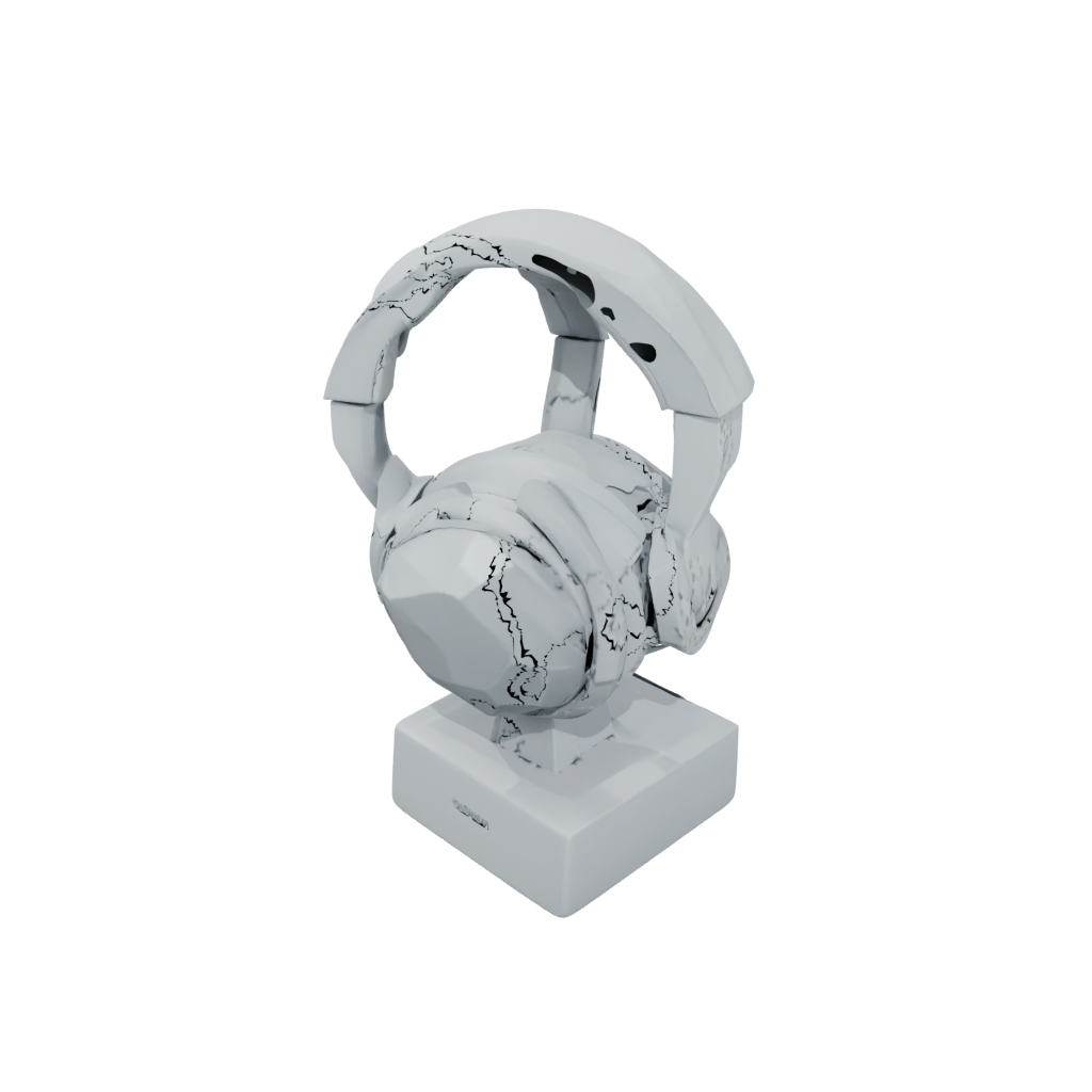 Camo Geometric Earbud Stand — home decor 3D print model, STL
