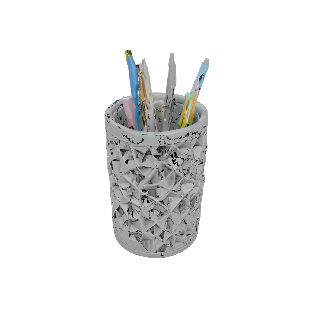 Camo Geometric Lattice Pencil Cup — home decor 3D print model, STL